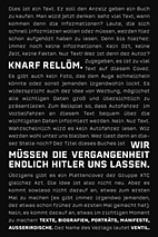 Wir muessen die Vergangenheit endlich Hitler uns lassen - Texte, Biografien, Portraets, Manifeste, Ausserirdische