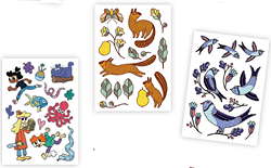 Tattoos (9er Set) mit drei Motiven - TA-RO0002
