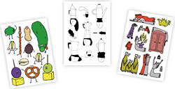 Tattoos (9er Set) mit drei Motiven - TA-RO0005